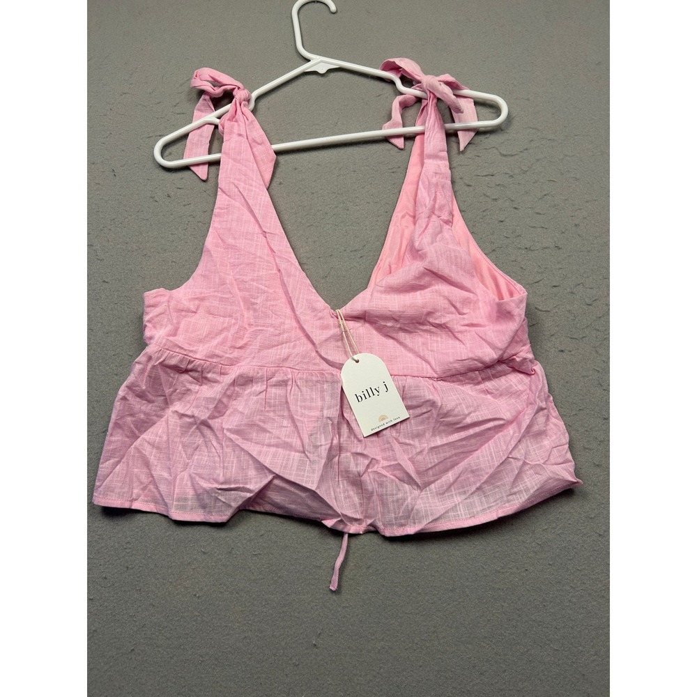 Billy J Crop Top Textured Fabric Pink Size 14 Womens